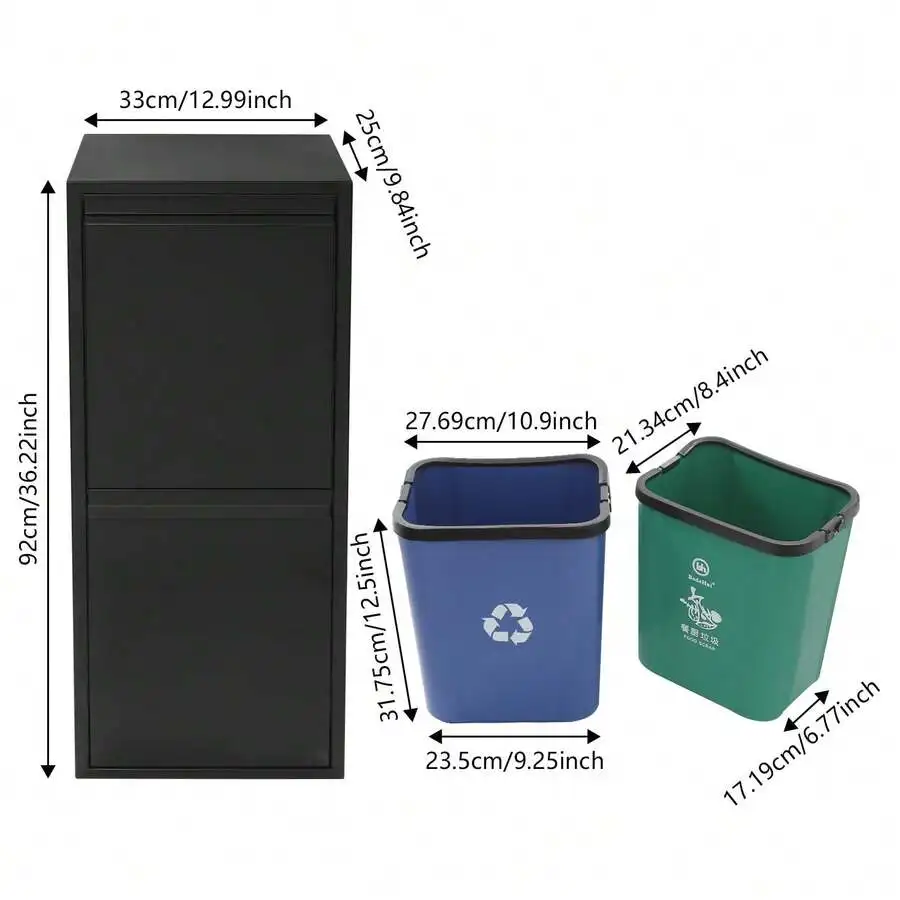 Modern Tilt-Out Trash Cabinet With Two Removable Bins Pet-Proof Floor Standing Recycling Waste Organizer
Modern Tilt-Out Trash Cabinet With Two Removable Bins Pet-Proof Floor Standing Recycling Waste Organizer