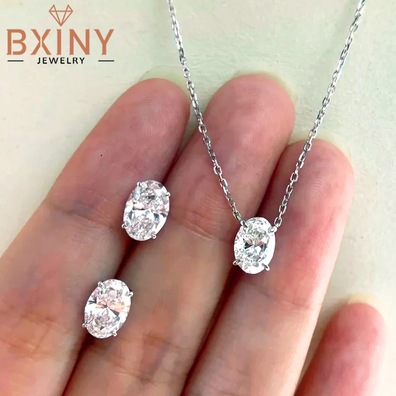 BXINY 1-3CT Oval Cut Moissanite Jewelry Set S925 Silver Diamomd Stud Earrings Pendant Necklace for Women Wedding Engagement Gift
BXINY 1-3CT Oval Cut Moissanite Jewelry Set S925 Silver Diamomd Stud Earrings Pendant Necklace for Women Wedding Engagement Gift