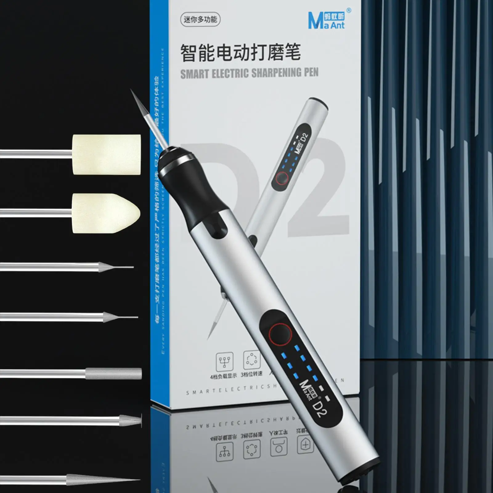 Engraving Pen Electric Grinder with 7 Bits Speed Adjustable Grinding Pen Electric Engraver Tool for Wood Nail Polishing Resin
Engraving Pen Electric Grinder with 7 Bits Speed Adjustable Grinding Pen Electric Engraver Tool for Wood Nail Polishing Resin