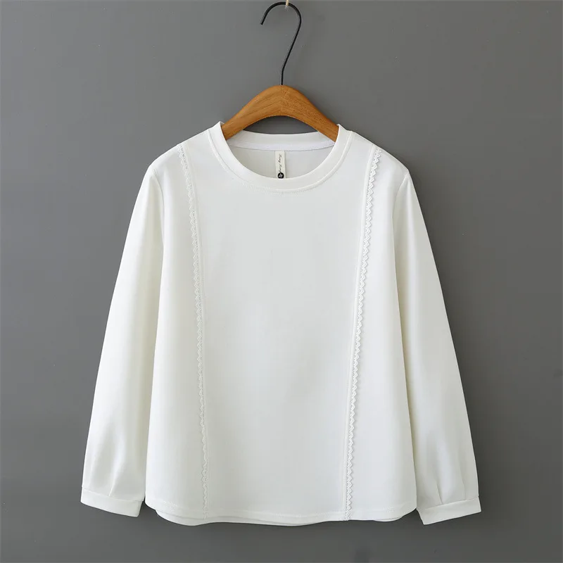 Women Plus Size Long Sleeve Sweatshirt Lace Edge Crew Neck Mamba Cotton Fashion Casual Curvy Tops 805
Women Plus Size Long Sleeve Sweatshirt Lace Edge Crew Neck Mamba Cotton Fashion Casual Curvy Tops 805