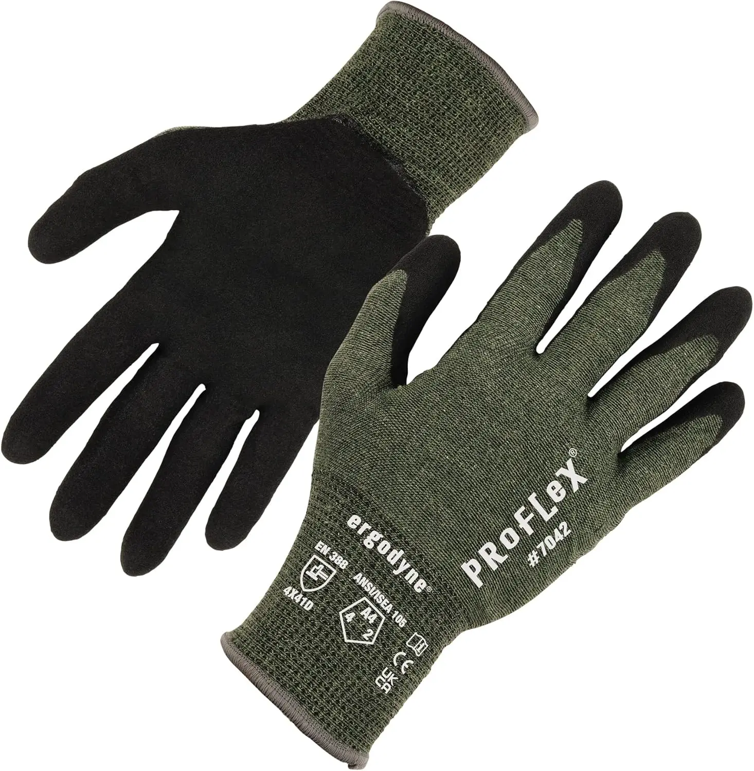 Cut Resistant Work Gloves, ANSI A4, Heat Resistant, Sandy Nitrile Coated Palms, 18g Aramid, Green, Medium US
Cut Resistant Work Gloves, ANSI A4, Heat Resistant, Sandy Nitrile Coated Palms, 18g Aramid, Green, Medium US
