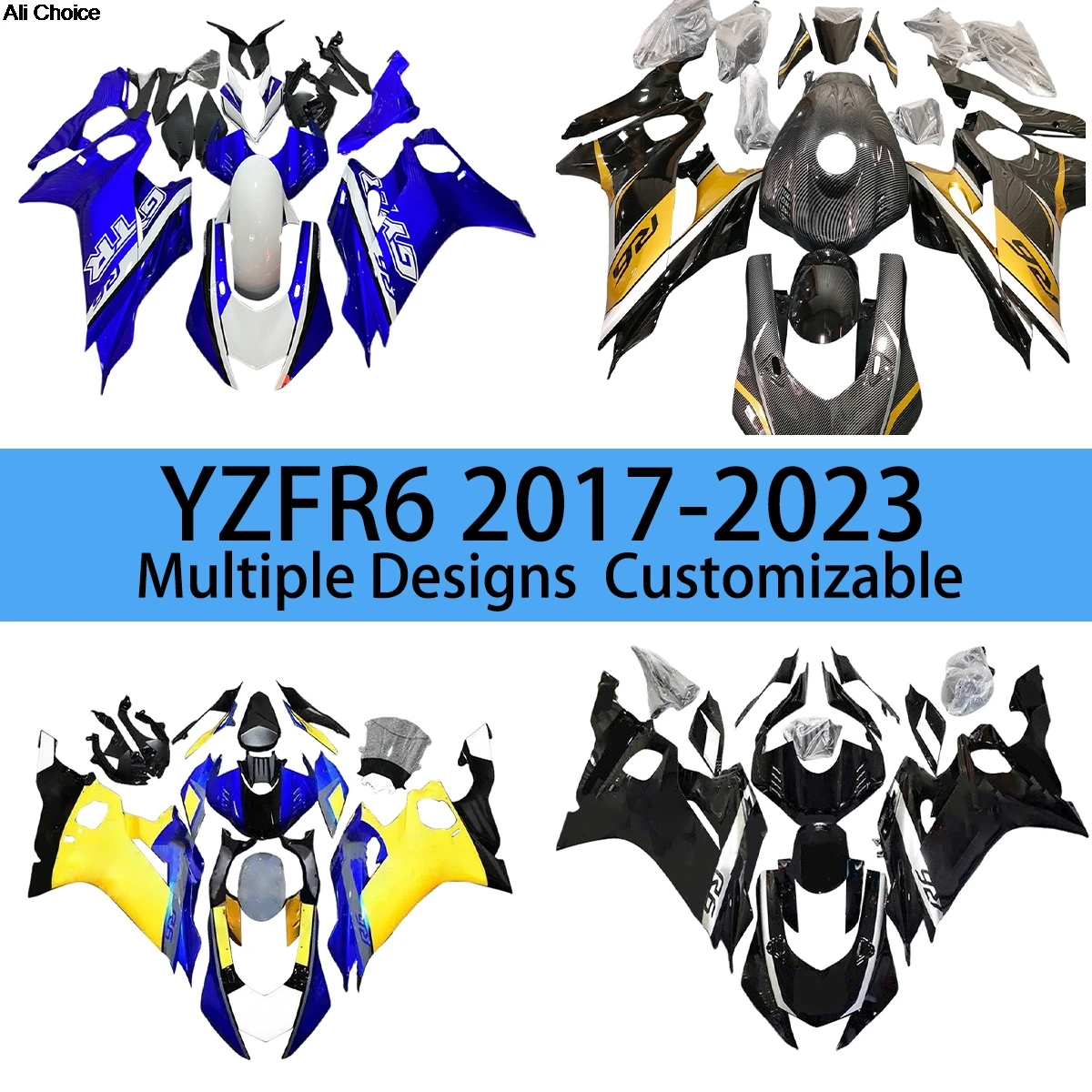Fit For YAMAHA YZF R6 2017 2018 2019 2020 2021 2022 2023 Motorcycle Fairings Kit YZFR6 17-23 Aftermarket Fairing Set
Fit For YAMAHA YZF R6 2017 2018 2019 2020 2021 2022 2023 Motorcycle Fairings Kit YZFR6 17-23 Aftermarket Fairing Set