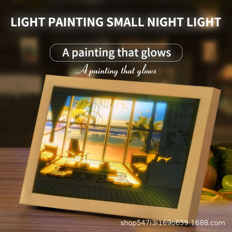 Night Lighting Painting Decorations Modern Minimalist Bedside Bedroom Creative Luminous Lighting Painting Three Color Dimming
Night Lighting Painting Decorations Modern Minimalist Bedside Bedroom Creative Luminous Lighting Painting Three Color Dimming