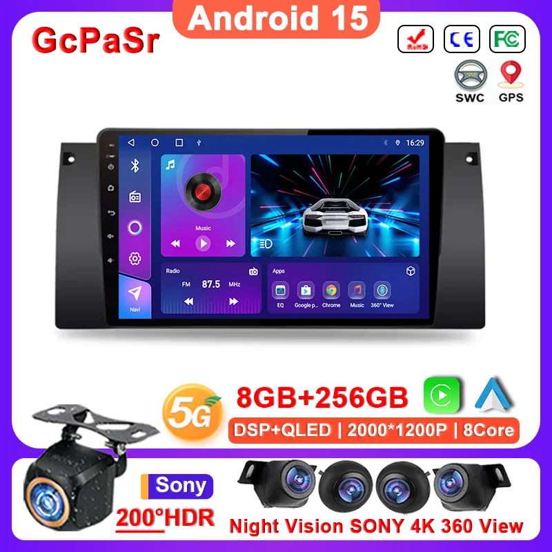 Android 15 Car For BMW 5 E39 1995 - 2003 E53 X5 M5 Radio Navigation GPS Touch Screen Multimedia Player Head Unit Dash Cam DVD
Android 15 Car For BMW 5 E39 1995 - 2003 E53 X5 M5 Radio Navigation GPS Touch Screen Multimedia Player Head Unit Dash Cam DVD