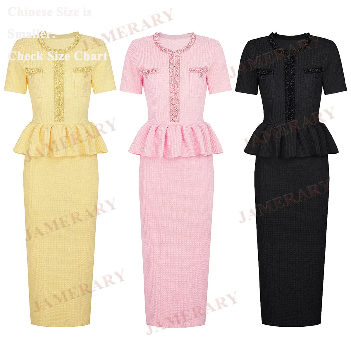 Elegant Brand Summer Autumn Knitted Long Dresses Women Spring Short Sleeve Tassel Bead Diamond Chain Midi Sheath Dress Knitwear
Elegant Brand Summer Autumn Knitted Long Dresses Women Spring Short Sleeve Tassel Bead Diamond Chain Midi Sheath Dress Knitwear