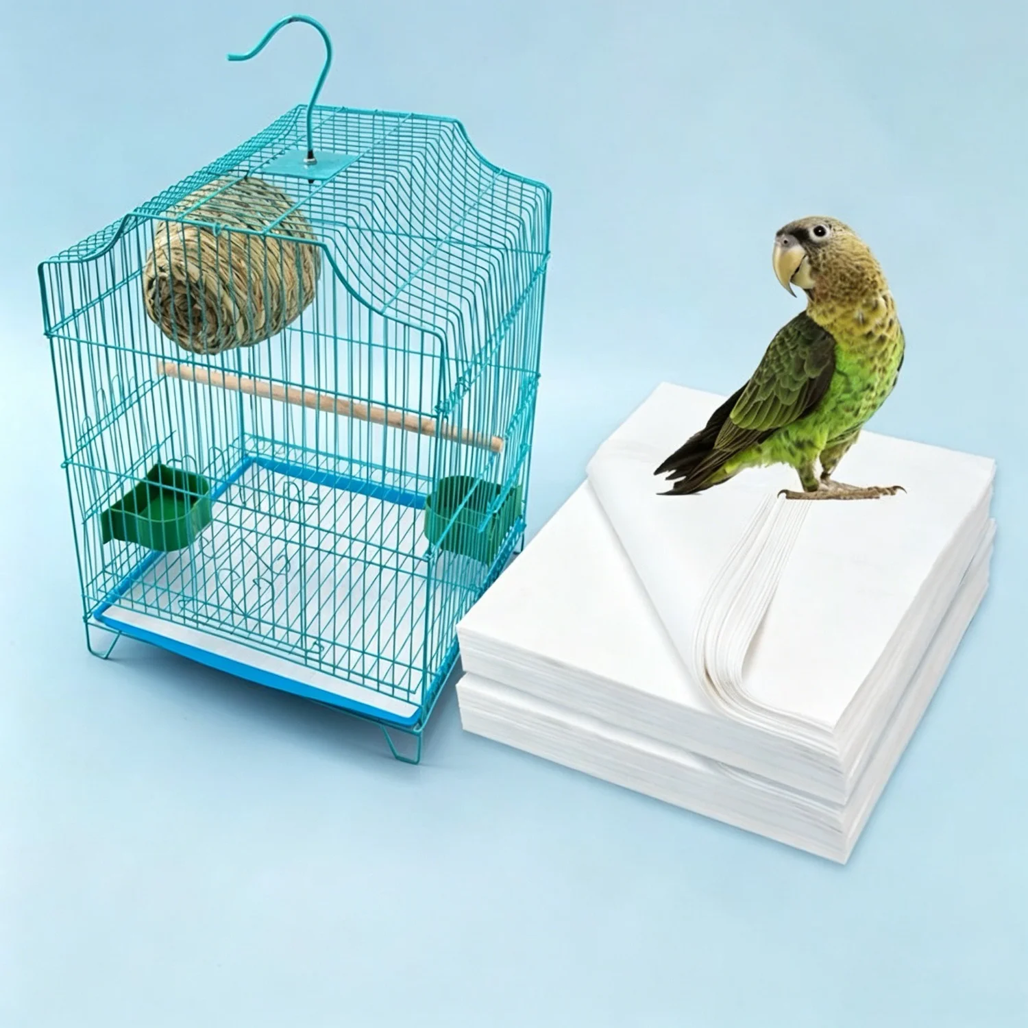 50 Sheets Disposable Bird Cage Liner Papers, Chew-Proof Leak Proof Absorbent Pet Cage Pads, Non-Toxic Safe for Parrot
50 Sheets Disposable Bird Cage Liner Papers, Chew-Proof Leak Proof Absorbent Pet Cage Pads, Non-Toxic Safe for Parrot