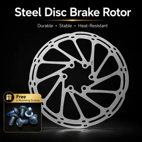 160mm /180mm/203mm Bike Disc Brake Rotor, Lightweight 6-Bolt Bicycle Brake Disc with 6 Bolts, Heat-Resistant MTB Bike Rotor