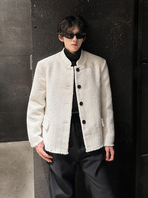 Мужское шерстяное твидовое пальто на одной пуговице с воротником-стойкой, класса люкс, осенне-зимняя мода
Мужское шерстяное твидовое пальто на одной пуговице с воротником-стойкой, класса люкс, осенне-зимняя мода