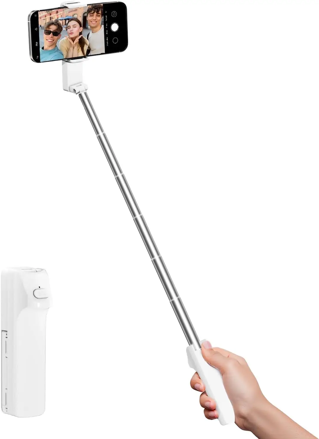 Selfie Stick for iPhone, 27.6in Extendable with Wireless Remote, Compact Phone Holder for Travel Vlogging and Group Photos
Selfie Stick for iPhone, 27.6in Extendable with Wireless Remote, Compact Phone Holder for Travel Vlogging and Group Photos