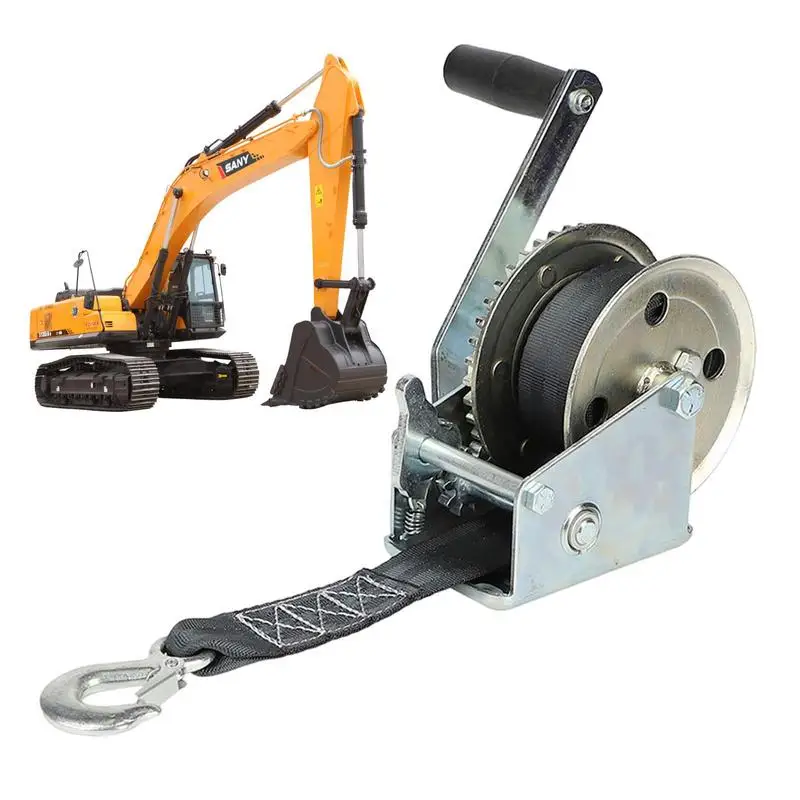 Two Way Hand Winch 600LBs 2-Way Ratchet Heavy Duty Hand Crank Winch Steel Construction Manual Winch With Polyester Strap & Hook
Two Way Hand Winch 600LBs 2-Way Ratchet Heavy Duty Hand Crank Winch Steel Construction Manual Winch With Polyester Strap & Hook