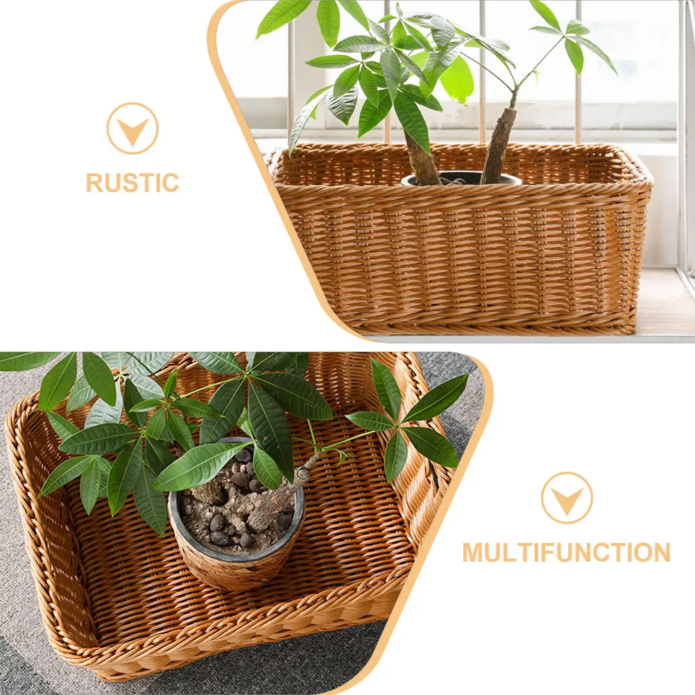 Woven Storage Basket Imitation Rattan Large Size Multi- Decor Book Organizer Sundry Holder Plastic-basket
Woven Storage Basket Imitation Rattan Large Size Multi- Decor Book Organizer Sundry Holder Plastic-basket