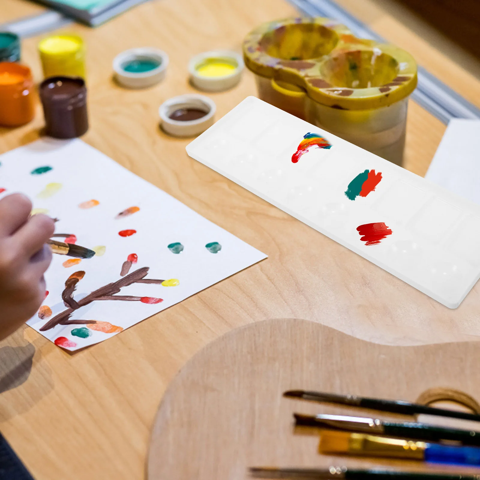 16 Cells White Plastic Paint Long Shaped Watercolor Mixing Plates Artists Beginners Multi Functional Pigment Trays
16 Cells White Plastic Paint Long Shaped Watercolor Mixing Plates Artists Beginners Multi Functional Pigment Trays