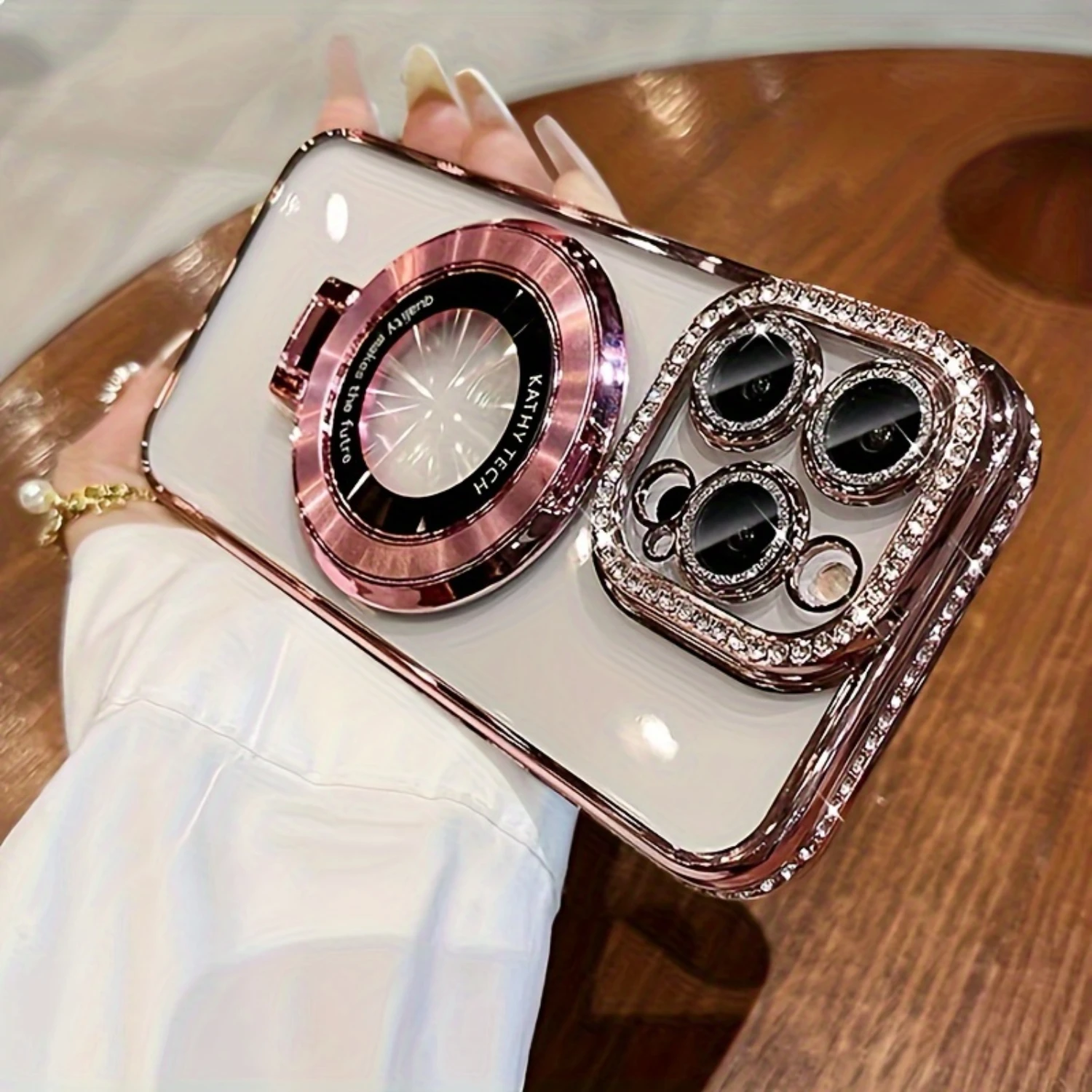 15/14/13/12/11 Pro Max Luxurious Bling Glitter Ring Bracket Phone Case - Wireless Charging, Kickstand, Shockproof, Soft TPU Bac
15/14/13/12/11 Pro Max Luxurious Bling Glitter Ring Bracket Phone Case - Wireless Charging, Kickstand, Shockproof, Soft TPU Bac