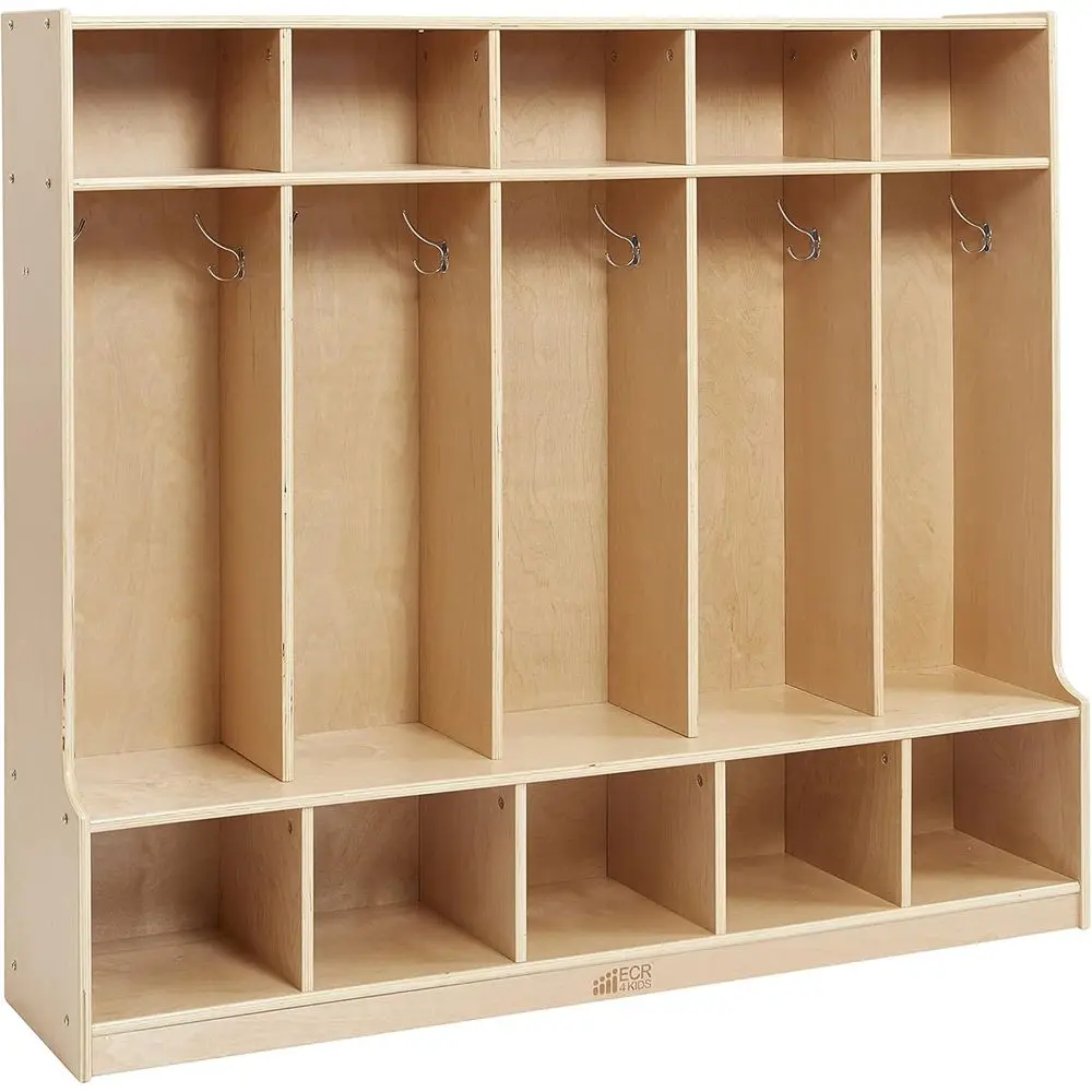 5-Section Natural Classroom Coat Locker with Bench and Cubby Storage
5-Section Natural Classroom Coat Locker with Bench and Cubby Storage