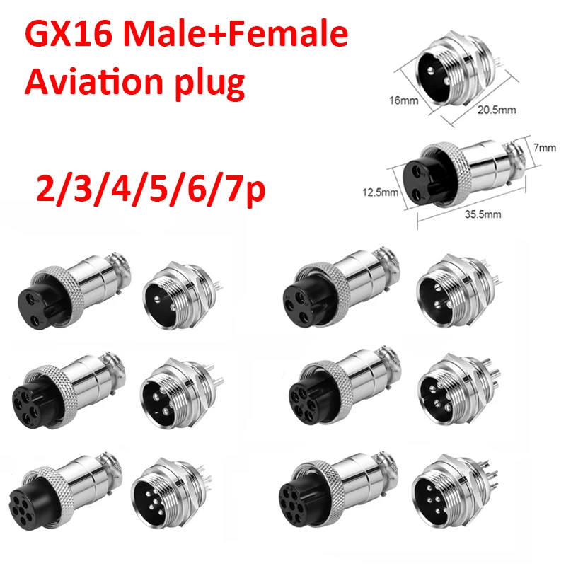 GX16 2 3 4 5 6 7Pin Male&Female Docking Aviator Aviation Plug Socket Circular Connector
GX16 2 3 4 5 6 7Pin Male&Female Docking Aviator Aviation Plug Socket Circular Connector