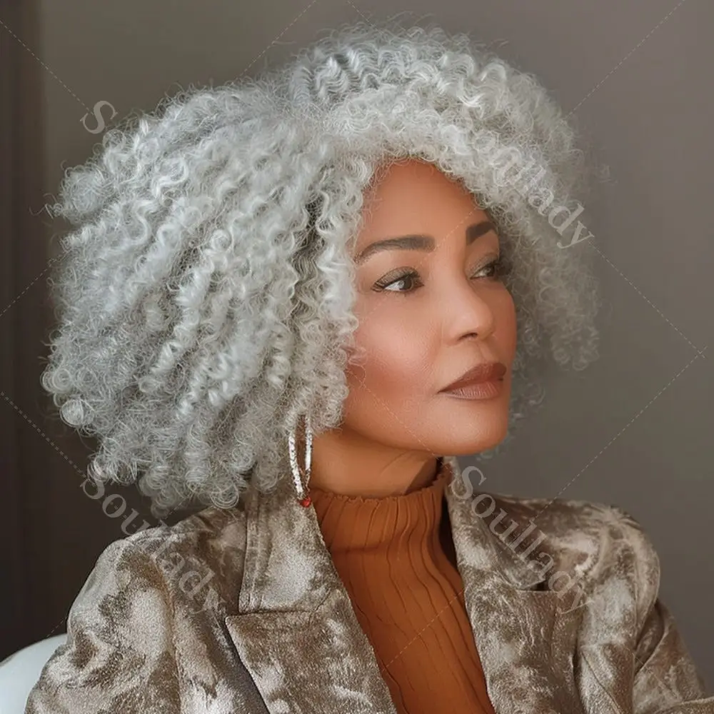 Soul Lady Light Salt And Pepper Jerry Curl Bob 5x5 HD Lace Closure Short Seniors Pale Gray Wig Human Hair Kinky Curly For Women
Soul Lady Light Salt And Pepper Jerry Curl Bob 5x5 HD Lace Closure Short Seniors Pale Gray Wig Human Hair Kinky Curly For Women