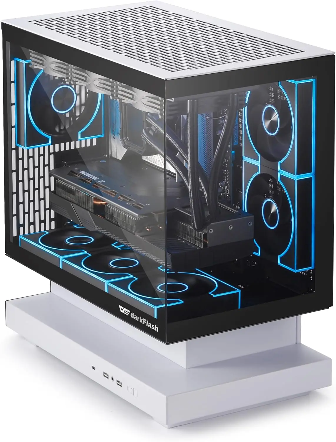 270° Panoramic Micro-ATX PC Case, Floating Design, Back Connect, 3 ARGB Fans, High Airflow, Type-C, Support 360mm AIO
270° Panoramic Micro-ATX PC Case, Floating Design, Back Connect, 3 ARGB Fans, High Airflow, Type-C, Support 360mm AIO