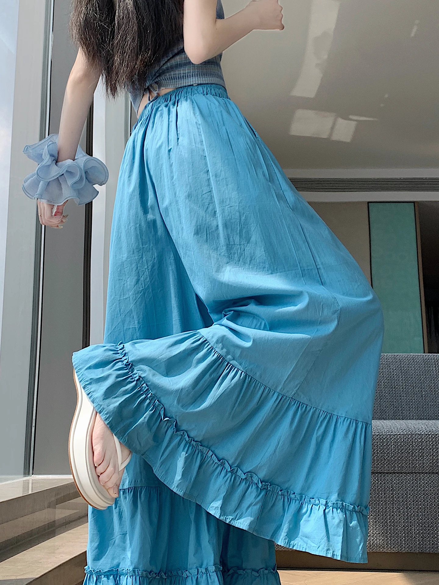 High Waist Wide Leg Skirt Pants Women's Summer Thin Loose Drapey Casual Nine Point Flared Pants Korean Style Color
High Waist Wide Leg Skirt Pants Women's Summer Thin Loose Drapey Casual Nine Point Flared Pants Korean Style Color