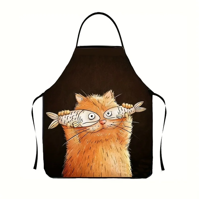 1pc Creative Cartoon Cat Fish Design Polyester Apron - Durable Kitchen Dining Apron for Men Women, Playful Orange Cat
1pc Creative Cartoon Cat Fish Design Polyester Apron - Durable Kitchen Dining Apron for Men Women, Playful Orange Cat