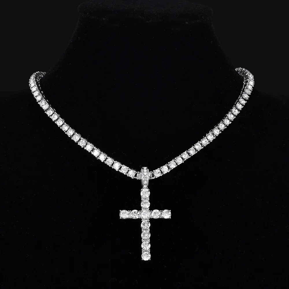 Men Women Hip Hop Cross Pendant Necklace With 4mm Zircon Tennis Chain Iced Out Exquisite Bling Jewelry Fashion Trendy Creative
Men Women Hip Hop Cross Pendant Necklace With 4mm Zircon Tennis Chain Iced Out Exquisite Bling Jewelry Fashion Trendy Creative