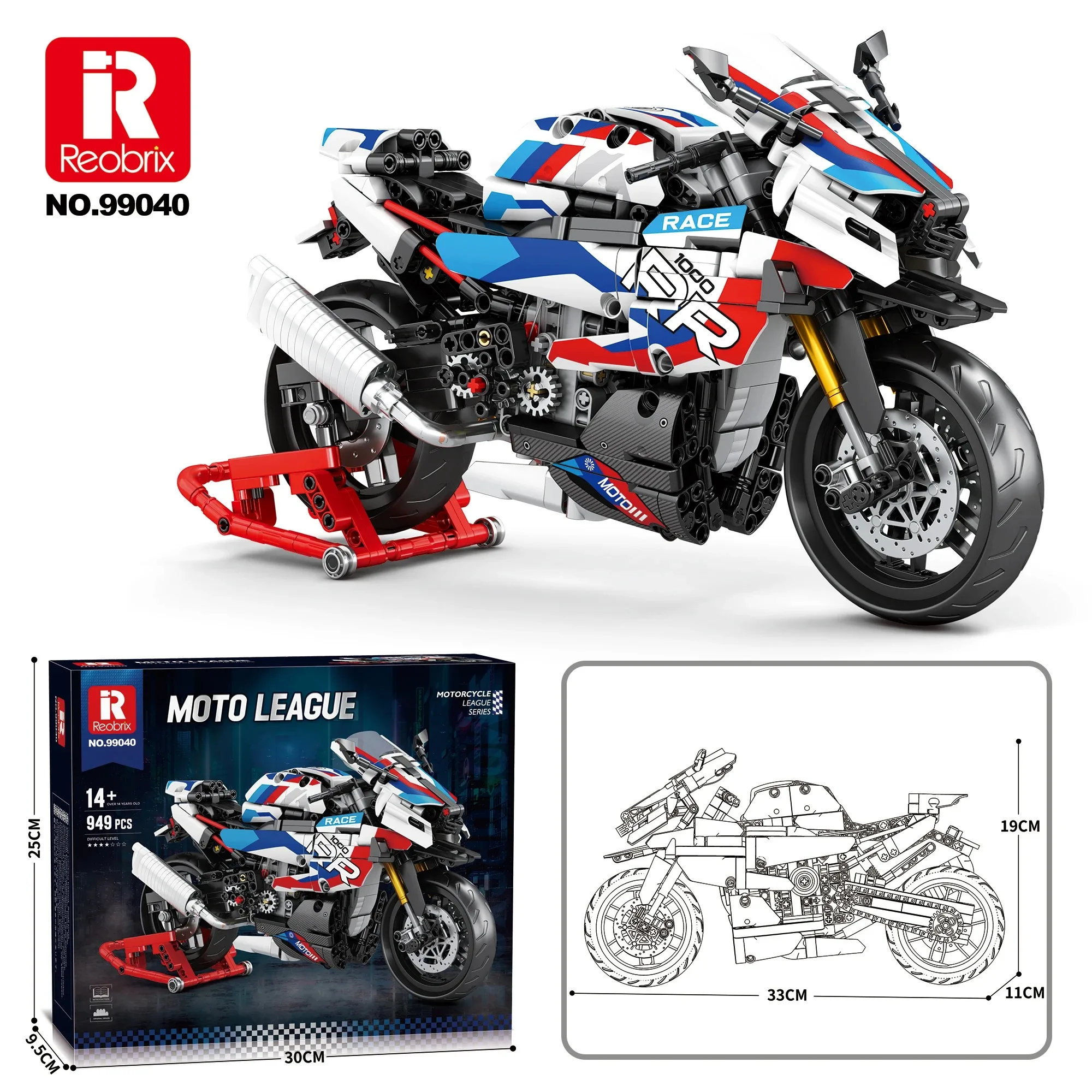 949PCS 1:8 Scale M1000RR Motorcycle Building Blocks Set Compatible With lego Racing Model Bricks With Stand Toys For Adults Gift
949PCS 1:8 Scale M1000RR Motorcycle Building Blocks Set Compatible With lego Racing Model Bricks With Stand Toys For Adults Gift