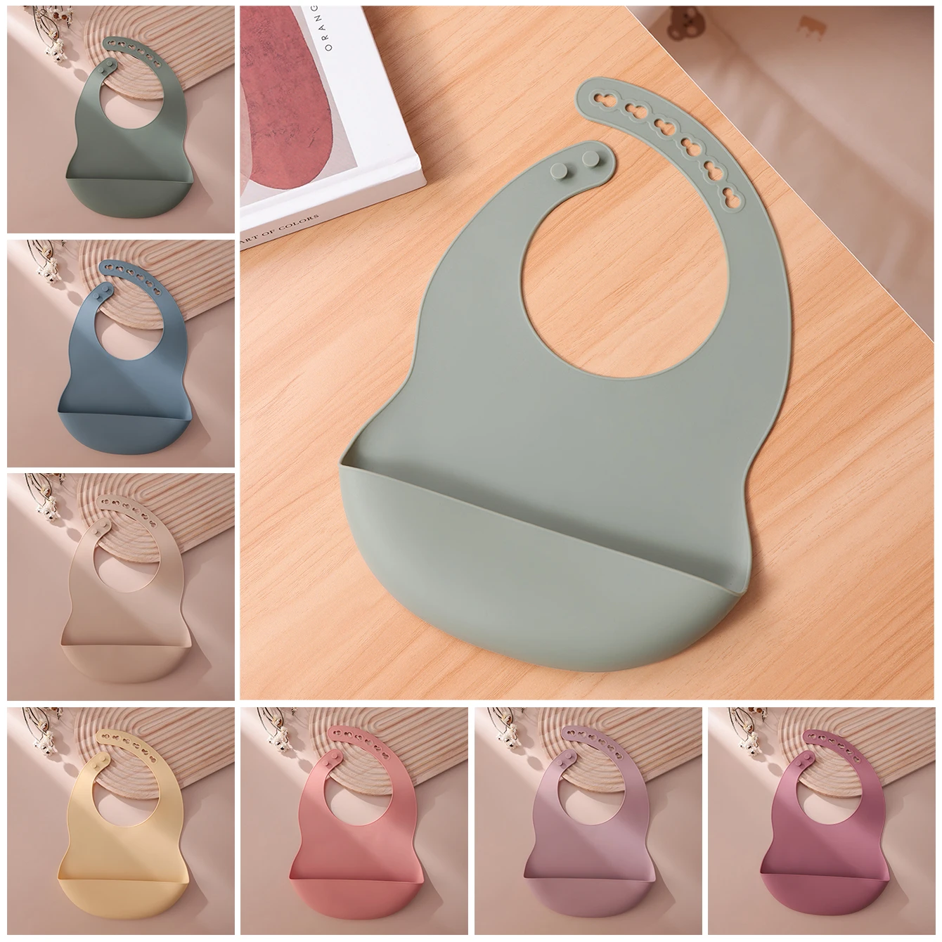 Color Kids 1PCS Silicone Baby Bib Adjustable Waterproof Feeding Bib BPA Free Soft Drool Bib Newborn Essentials Saliva Towel
Color Kids 1PCS Silicone Baby Bib Adjustable Waterproof Feeding Bib BPA Free Soft Drool Bib Newborn Essentials Saliva Towel