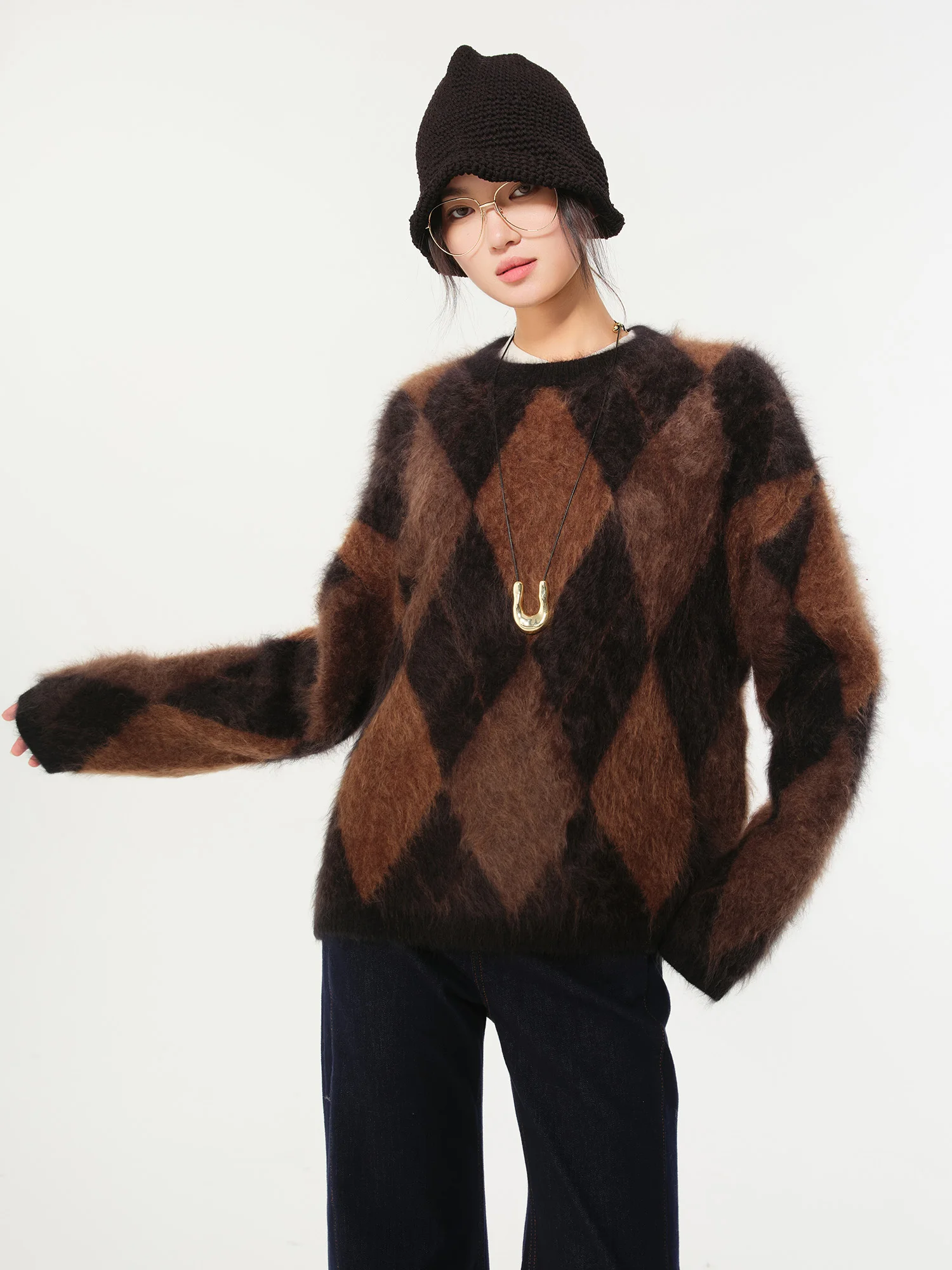 Женский вязаный свитер-пуловер Wei 500g с высокой плотностью вязки, круглым вырезом, без подкладки, с ромбовидным узором
Женский вязаный свитер-пуловер Wei 500g с высокой плотностью вязки, круглым вырезом, без подкладки, с ромбовидным узором