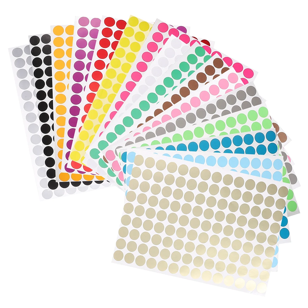 16 Sheets Colorful Dot Labels Round Stickers Waterproof A4 Size Coding Printer Paper Color Coded Numbers Sorting Tags Office
16 Sheets Colorful Dot Labels Round Stickers Waterproof A4 Size Coding Printer Paper Color Coded Numbers Sorting Tags Office