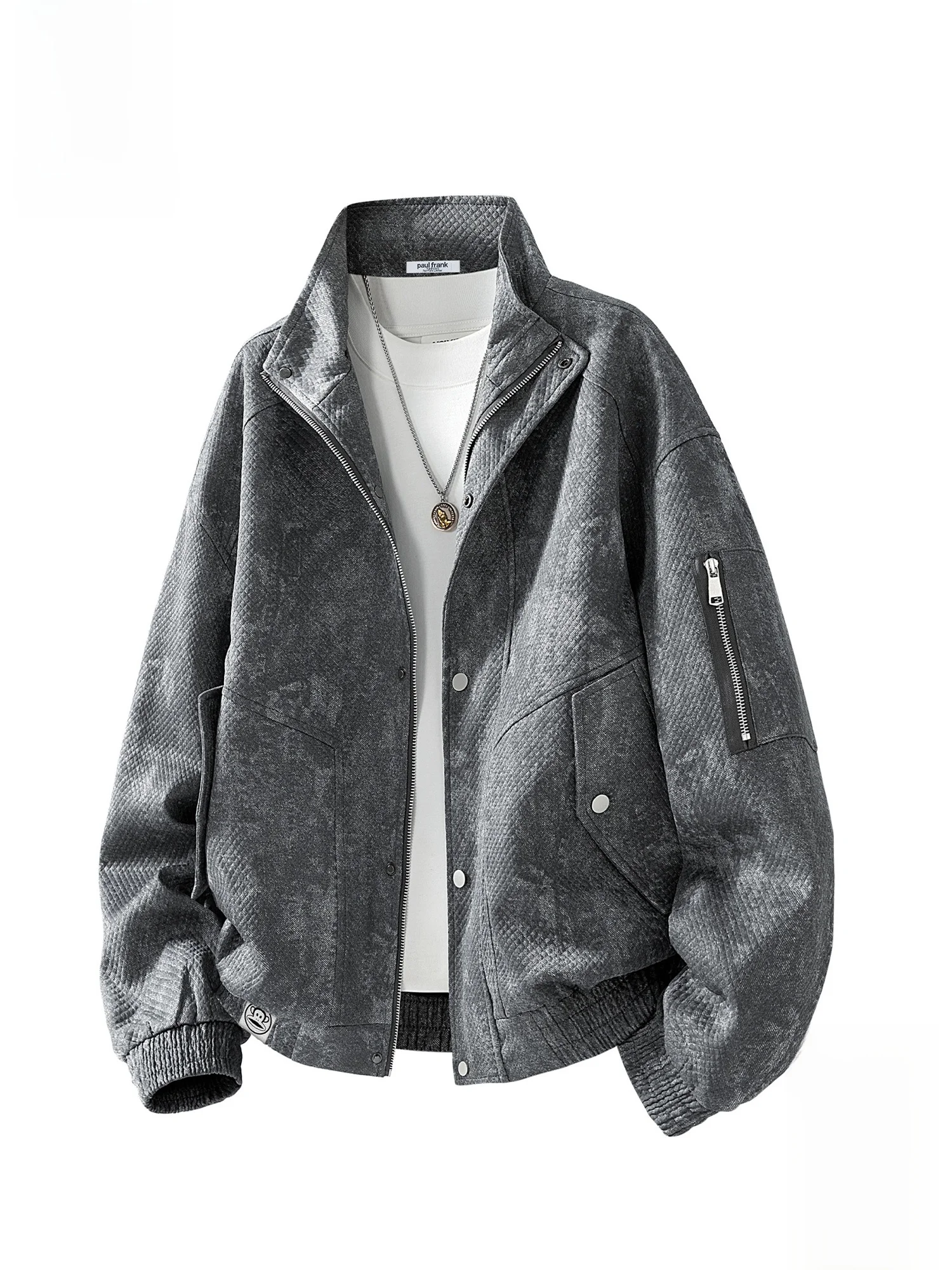 PaulFrank Monkey Casual Stand Collar Jaet Men's Spring 2026 Denim Sle Flight Coat Loose Fit Polyester Nylon Cosite Fiber
PaulFrank Monkey Casual Stand Collar Jaet Men's Spring 2026 Denim Sle Flight Coat Loose Fit Polyester Nylon Cosite Fiber