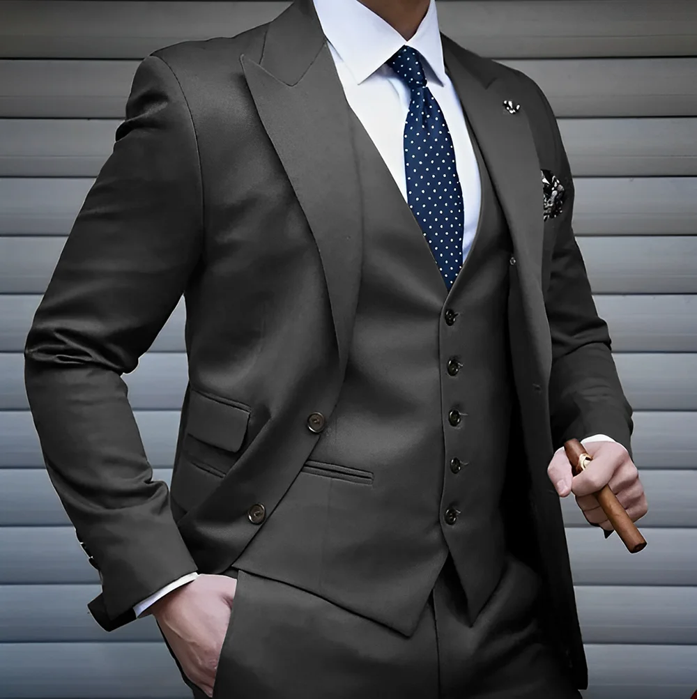 Men's Custom 3-Piece Business Suit, Single-Breasted Vest, Including Suit, Vest & Trousers, Business & Wedding Occasions
Men's Custom 3-Piece Business Suit, Single-Breasted Vest, Including Suit, Vest & Trousers, Business & Wedding Occasions