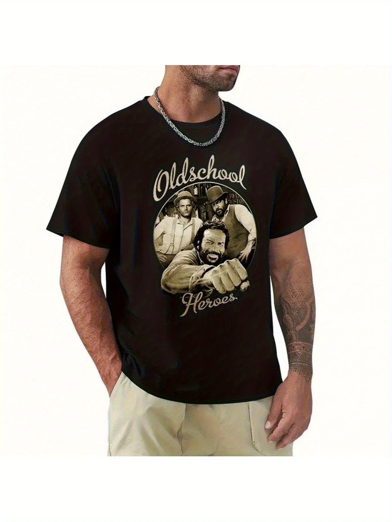 Men's Vintage "Old School" Graphic T-Shirt - 100% Cotton Short Sleeve Tee with Retro Geometric Print, Regular Fit Casual
Men's Vintage "Old School" Graphic T-Shirt - 100% Cotton Short Sleeve Tee with Retro Geometric Print, Regular Fit Casual