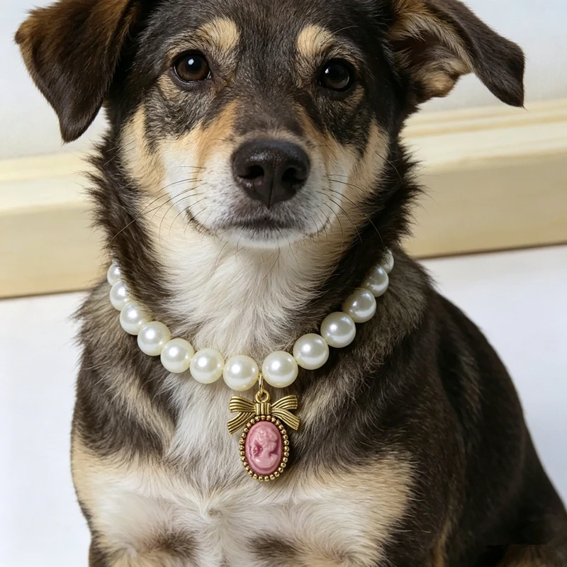 Vintage Cat and Dog Pearl Necklace with Head Pendant Charm Small Dog Pet Collar - Unique Pet Supplies Accessories
Vintage Cat and Dog Pearl Necklace with Head Pendant Charm Small Dog Pet Collar - Unique Pet Supplies Accessories