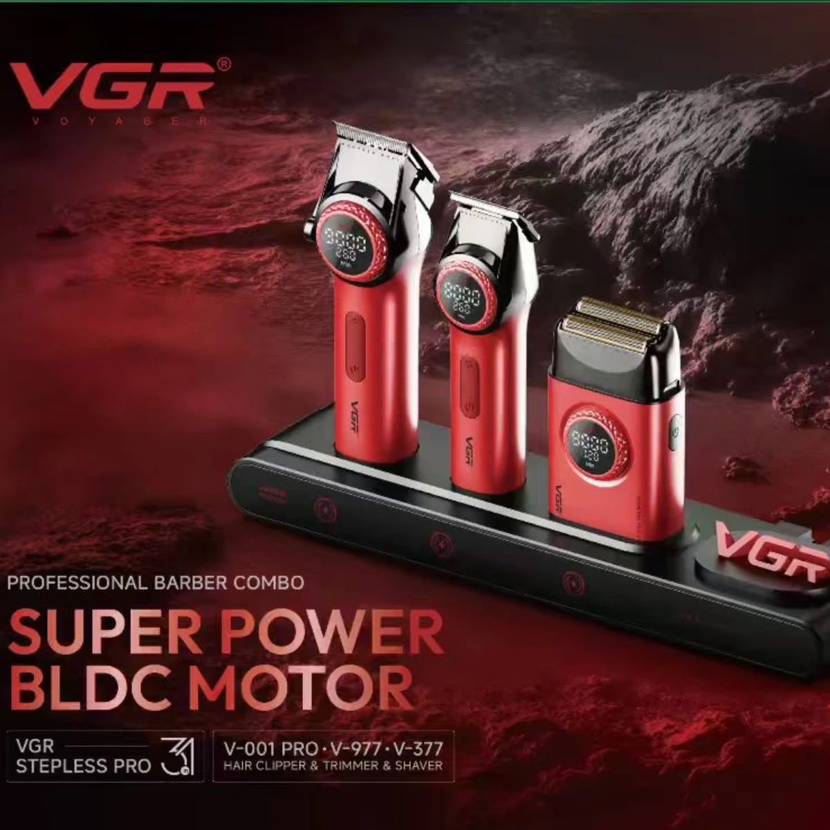 VGR 3 in 1 Hair Cutting Machine Kit Super Powerful Brushless DC Motor 9000RPM Hair Clipper Professional Hair Trimmer for Men
VGR 3 in 1 Hair Cutting Machine Kit Super Powerful Brushless DC Motor 9000RPM Hair Clipper Professional Hair Trimmer for Men