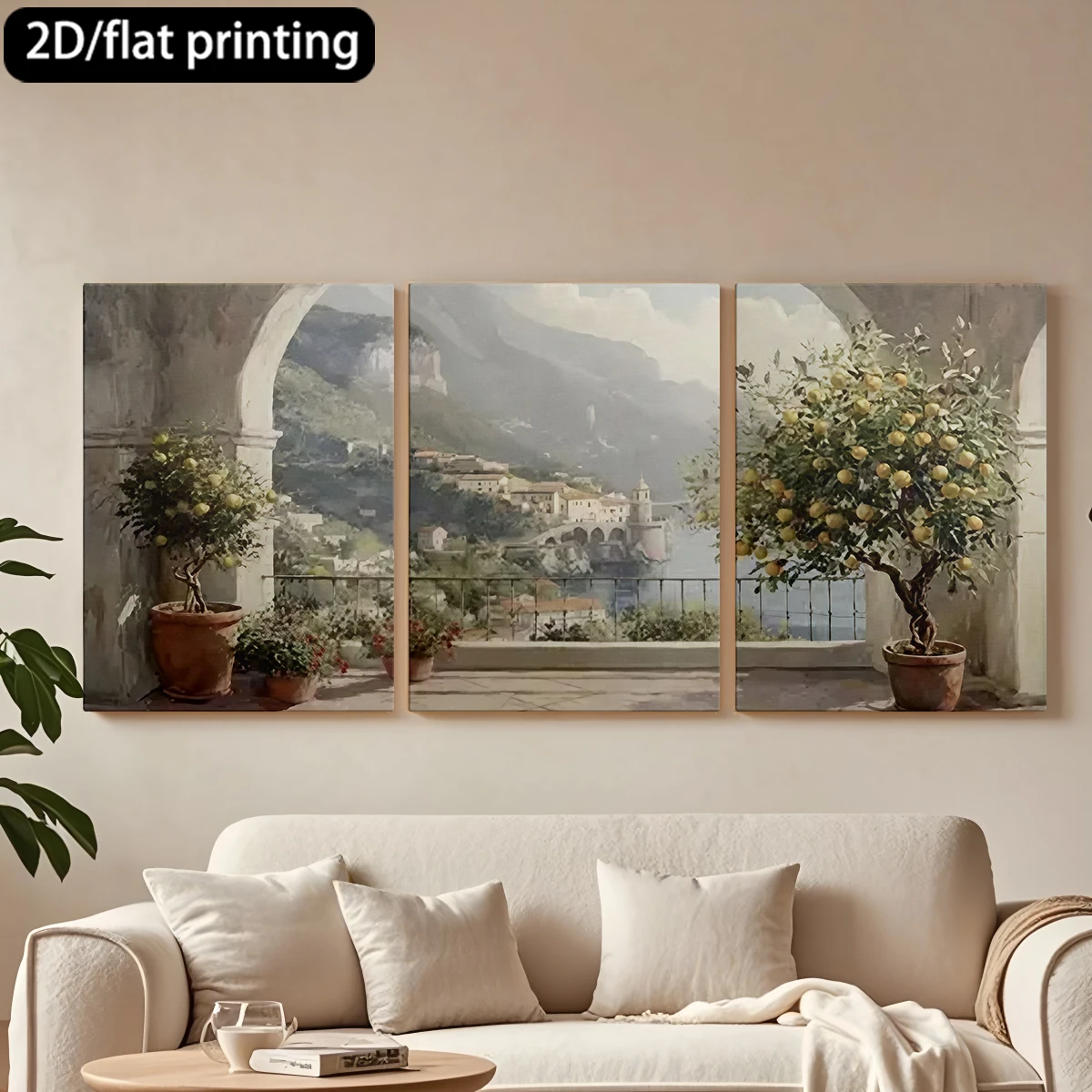 2D flat printing 3pc wooden frame canvas decorative painting Balcony view, lemons, coastal village.Corridor bedroom decoration
2D flat printing 3pc wooden frame canvas decorative painting Balcony view, lemons, coastal village.Corridor bedroom decoration