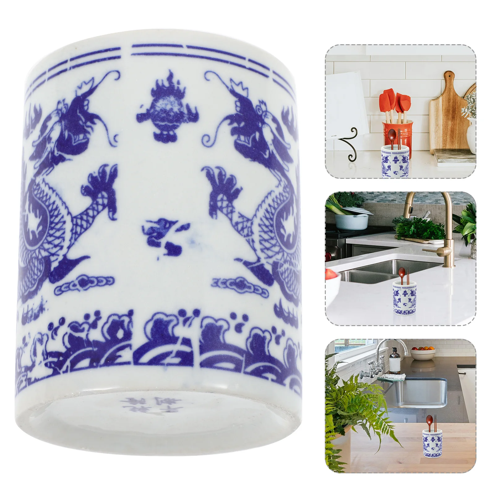 Ceramic Chopstick Holder Blue White Porcelain Large Capacity Kitchen Utensil Organizer Countertop Storage Bucket
Ceramic Chopstick Holder Blue White Porcelain Large Capacity Kitchen Utensil Organizer Countertop Storage Bucket