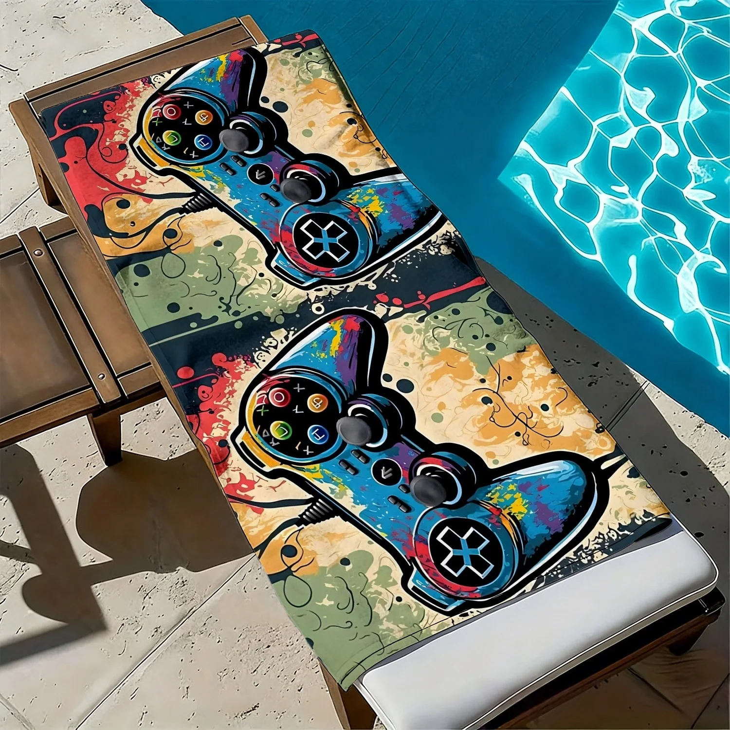 Doodle game controller pattern polyester microfiber beach towel is highly absorbent, suitable for swimming and beach outings
Doodle game controller pattern polyester microfiber beach towel is highly absorbent, suitable for swimming and beach outings
