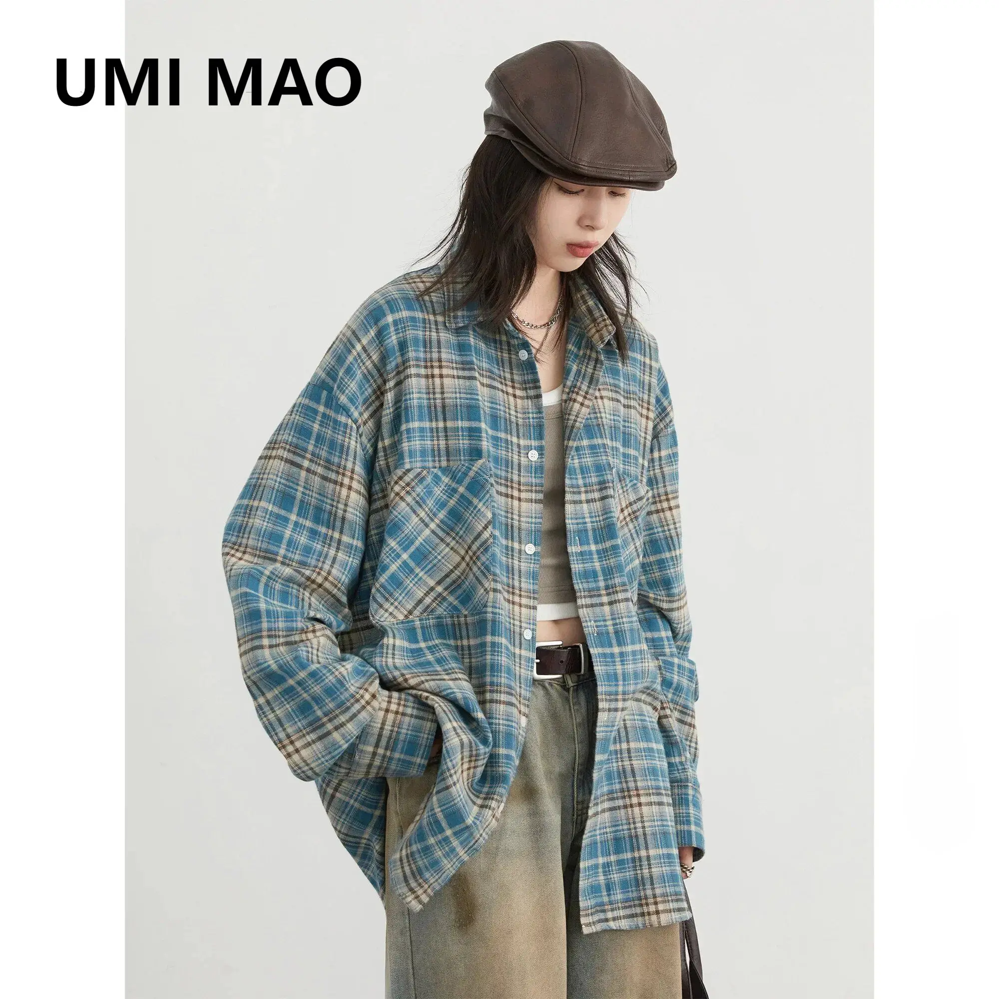 UMI MAO женская хлопковая рубашка, однобортная свободная новая ретро-женская блузка с цветными блоками в сетку, осень-весна 2024
UMI MAO женская хлопковая рубашка, однобортная свободная новая ретро-женская блузка с цветными блоками в сетку, осень-весна 2024