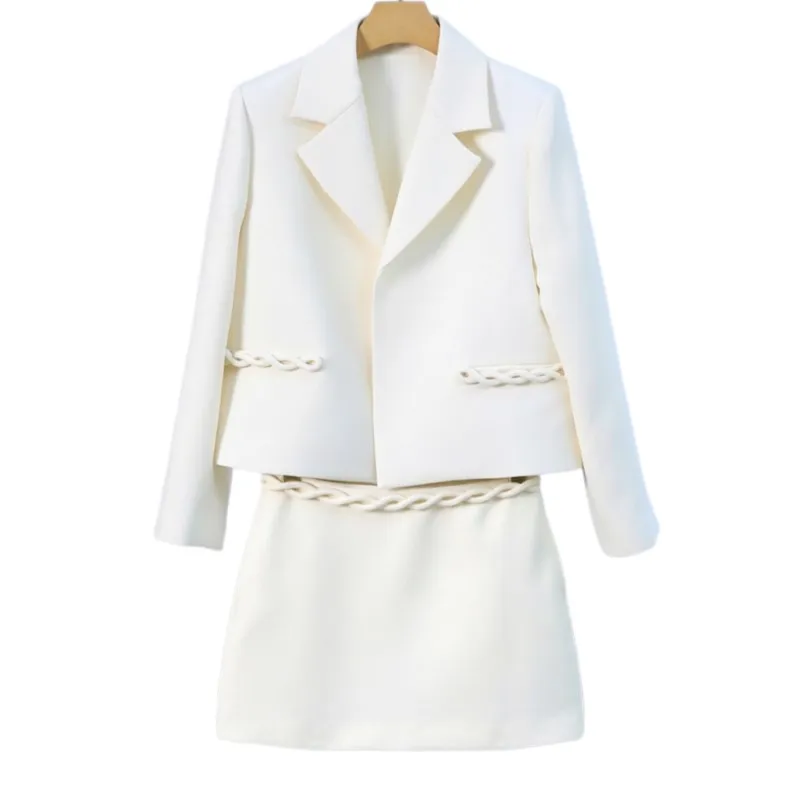 Women Cream Blazer Skirt Set High Waist Elegant Office Outfit conjuntos femininos elegantes
Women Cream Blazer Skirt Set High Waist Elegant Office Outfit conjuntos femininos elegantes