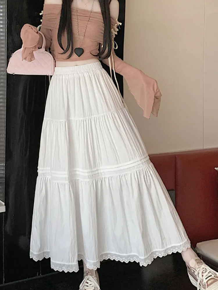 Summer 2025 New Sle Lace Trim Splicing Design A-Line Midi Skirt Women's Cake f Skirt High Waist Korean Sle Commute
Summer 2025 New Sle Lace Trim Splicing Design A-Line Midi Skirt Women's Cake f Skirt High Waist Korean Sle Commute