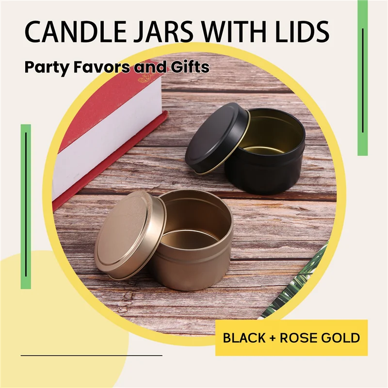 -A12R 24 Pack Candle Tin Cans With Lids, 4 Oz, Metal Candle Jars For DIY Candle Making, Arts & Crafts, Party Favors And Gifts
-A12R 24 Pack Candle Tin Cans With Lids, 4 Oz, Metal Candle Jars For DIY Candle Making, Arts & Crafts, Party Favors And Gifts