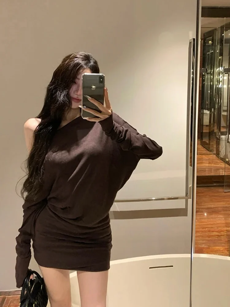 Pure Desire Spicy Girl Long Sleeve off Shoulder Dress Slimming Pleated Base Skirt Women's Fashion Autumn Vintage Style Dress
Pure Desire Spicy Girl Long Sleeve off Shoulder Dress Slimming Pleated Base Skirt Women's Fashion Autumn Vintage Style Dress