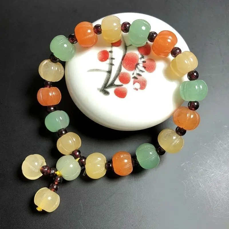 Xinjiang Natural Jade Gold Silk Jade Pumpkin Beads Dongling Jade Bracelet Men and Women Couples Fashion Single Circle Bracelet
Xinjiang Natural Jade Gold Silk Jade Pumpkin Beads Dongling Jade Bracelet Men and Women Couples Fashion Single Circle Bracelet