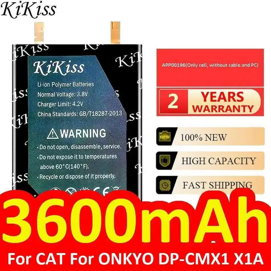 MP3/MP4 Player Battery APP00196 Only Cell, Without Cable And PC 3600Mah For Cat Onkyo DP-CMX1 X1A
MP3/MP4 Player Battery APP00196 Only Cell, Without Cable And PC 3600Mah For Cat Onkyo DP-CMX1 X1A