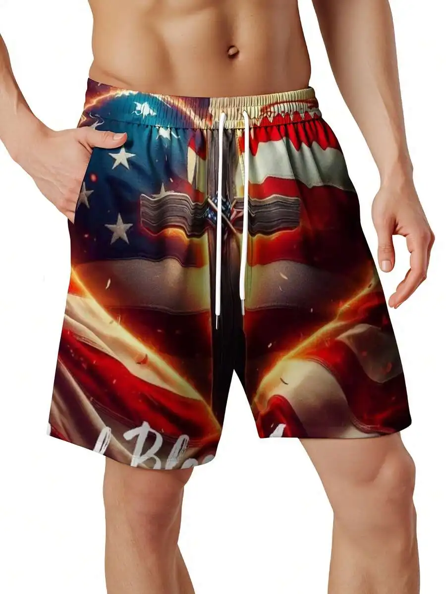3D American Flag Print Mens Swim Trunks Beach Shorts Patriotic Summer Wear
3D American Flag Print Mens Swim Trunks Beach Shorts Patriotic Summer Wear