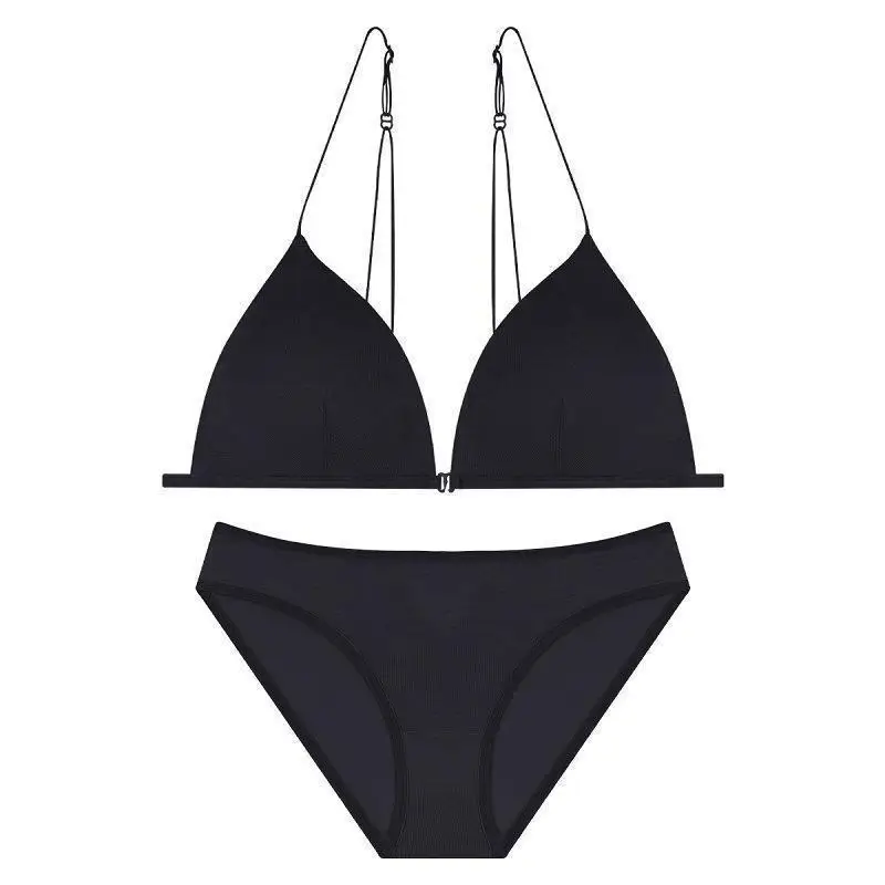 French Style Sexy Lingerie for Women, Front Closure Triangle Cup Wireless Bra, Thin Cotton Spaghetti Straps, Beautiful Back Ling
French Style Sexy Lingerie for Women, Front Closure Triangle Cup Wireless Bra, Thin Cotton Spaghetti Straps, Beautiful Back Ling