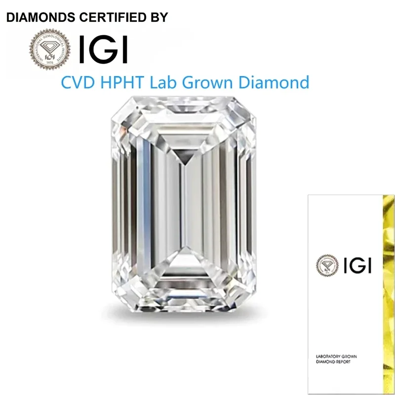 Emerald Cut CVD HPHT Lab Grown Diamond Loose Diamond VVS Clarity D E F color With GIA IGI certificate Jewelry
Emerald Cut CVD HPHT Lab Grown Diamond Loose Diamond VVS Clarity D E F color With GIA IGI certificate Jewelry