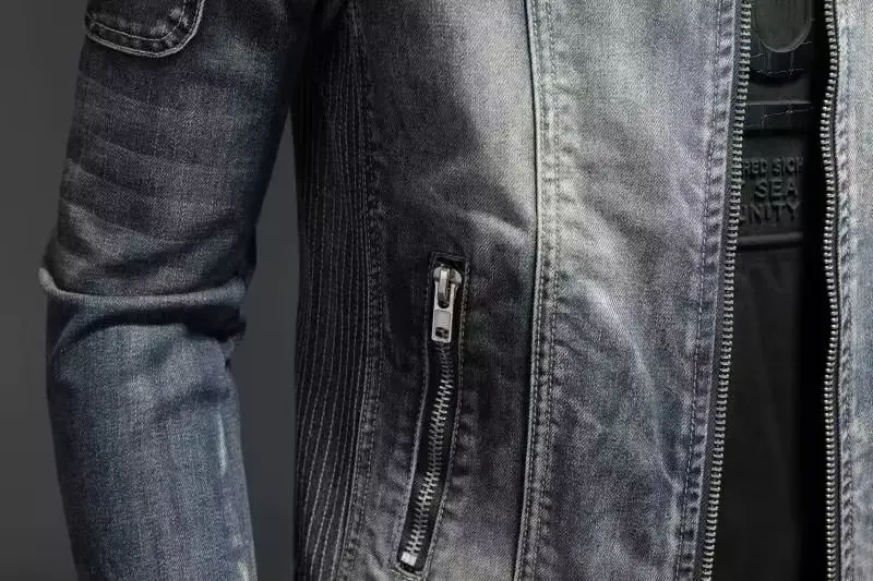 Men Denim Jackets Coats Zipper Coat Slim Fit Casual Solid Turn Down Collar Full Sleeve Regular Jacket Autumn Winter 2024 72 S919b3422e0604c889e95c2771d24f960K