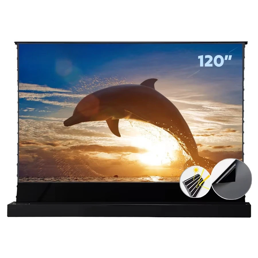 New Generation 120 Inch ALR Projector Screen Motorized Floor Rising Projector Screen For UST Laser Projector 4k HD Home Cinema
New Generation 120 Inch ALR Projector Screen Motorized Floor Rising Projector Screen For UST Laser Projector 4k HD Home Cinema