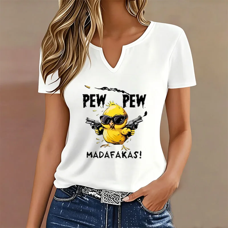 Cute Pew Pew Madafakas T-shirt V Neck Casual Fashion T Shirts Women Short Sleeve Tee Shirt V-Neck Summer Spring Tops
Cute Pew Pew Madafakas T-shirt V Neck Casual Fashion T Shirts Women Short Sleeve Tee Shirt V-Neck Summer Spring Tops