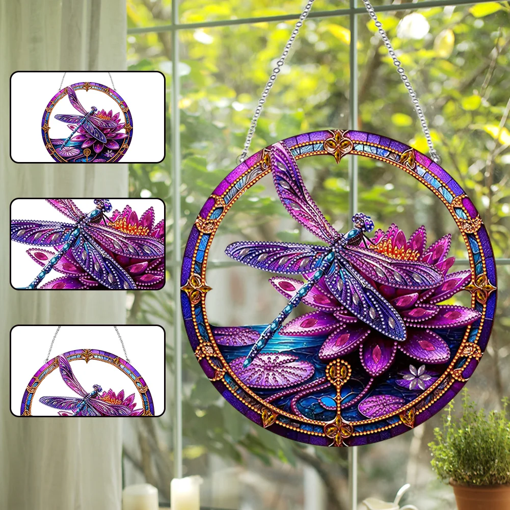 Dragonfly Lotus Double Sided Special Shape 5D DIY Diamond Painting Dots Pendant Diamond Painting Decor for Garden Window Decor
Dragonfly Lotus Double Sided Special Shape 5D DIY Diamond Painting Dots Pendant Diamond Painting Decor for Garden Window Decor